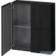 Duravit L-CUBE 70x80 cm-es, 2 ajtós felső szekrény, matt fekete tölgy LC116701616