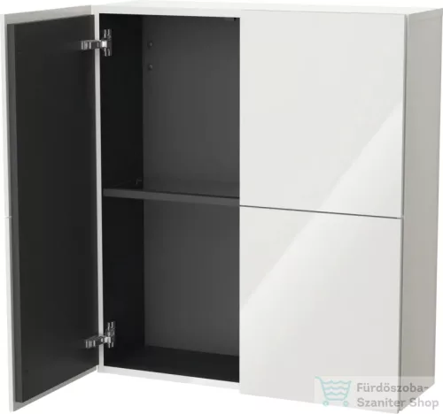 Duravit L-CUBE 70x80 cm-es, 2 ajtós felső szekrény, fényes fehér LC116702222