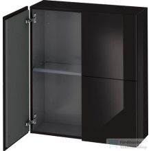   Duravit L-CUBE 70x80 cm-es, 2 ajtós felső szekrény, lakkozott fényes fekete LC116704040