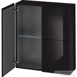   Duravit L-CUBE 70x80 cm-es, 2 ajtós felső szekrény, lakkozott fényes fekete LC116704040