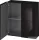 Duravit L-CUBE 70x80 cm-es, 2 ajtós felső szekrény, lakkozott fényes fekete LC116704040