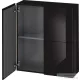 Duravit L-CUBE 70x80 cm-es, 2 ajtós felső szekrény, lakkozott fényes fekete LC116704040