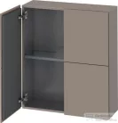 Duravit L-CUBE 70x80 cm-es, 2 ajtós felső szekrény, matt bazalt LC116704343