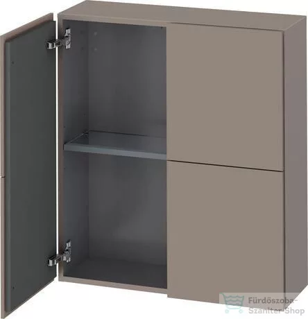 Duravit L-CUBE 70x80 cm-es, 2 ajtós felső szekrény, matt bazalt LC116704343