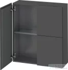 Duravit L-CUBE 70x80 cm-es, 2 ajtós felső szekrény, matt grafit LC116704949