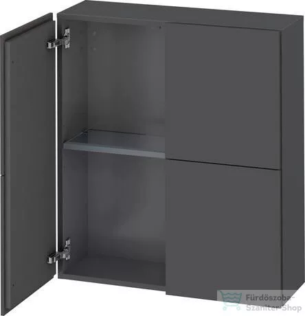 Duravit L-CUBE 70x80 cm-es, 2 ajtós felső szekrény, matt grafit LC116704949