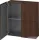 Duravit L-CUBE 70x80 cm-es, 2 ajtós felső szekrény, matt kefélt dió furnér LC116706969