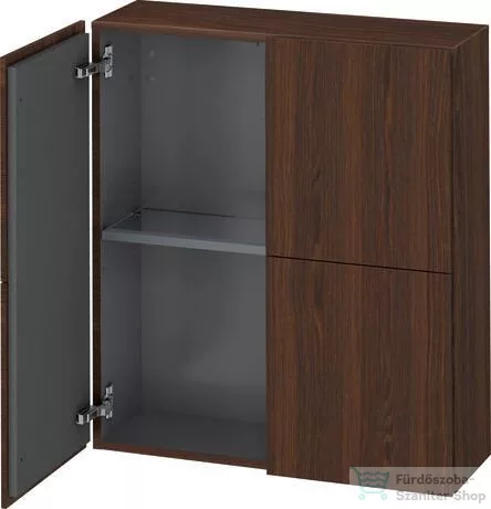 Duravit L-CUBE 70x80 cm-es, 2 ajtós felső szekrény, matt kefélt dió furnér LC116706969