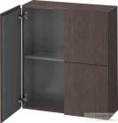 Duravit L-CUBE 70x80 cm-es, 2 ajtós felső szekrény, sötét kefélt tölgy furnér LC116707272