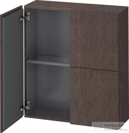 Duravit L-CUBE 70x80 cm-es, 2 ajtós felső szekrény, sötét kefélt tölgy furnér LC116707272