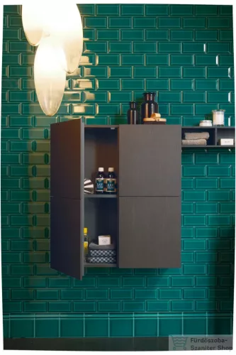 Duravit L-CUBE 70x80 cm-es, 2 ajtós felső szekrény, sötét kefélt tölgy furnér LC116707272
