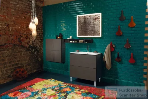 Duravit L-CUBE 70x80 cm-es, 2 ajtós felső szekrény, sötét kefélt tölgy furnér LC116707272