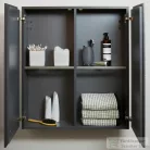 Duravit L-CUBE 70x80 cm-es, 2 ajtós felső szekrény, matt len LC116707575