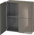 Duravit L-CUBE 70x80 cm-es, 2 ajtós felső szekrény, lakkozott fényes szürke LC116708989