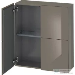   Duravit L-CUBE 70x80 cm-es, 2 ajtós felső szekrény, lakkozott fényes szürke LC116708989