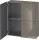 Duravit L-CUBE 70x80 cm-es, 2 ajtós felső szekrény, lakkozott fényes szürke LC116708989
