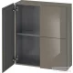 Duravit L-CUBE 70x80 cm-es, 2 ajtós felső szekrény, lakkozott fényes szürke LC116708989
