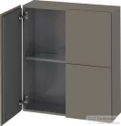 Duravit L-CUBE 70x80 cm-es, 2 ajtós felső szekrény, lakkozott matt szürke LC116709090