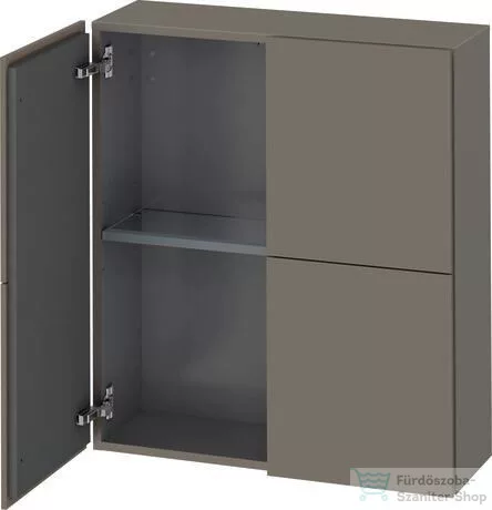 Duravit L-CUBE 70x80 cm-es, 2 ajtós felső szekrény, lakkozott matt szürke LC116709090