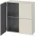 Duravit L-CUBE 70x80 cm-es, 2 ajtós felső szekrény, matt taupe LC116709191