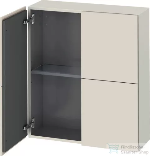 Duravit L-CUBE 70x80 cm-es, 2 ajtós felső szekrény, matt taupe LC116709191