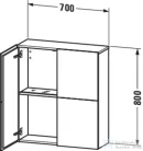 Duravit L-CUBE 70x80 cm-es, 2 ajtós felső szekrény, matt taupe LC116709191