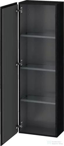 Duravit L-CUBE 132x40x24,3 cm-es, fali, 1 ajtós kiegészítő bútor láb nélkül, balos, matt fekete tölgy LC1168L1616