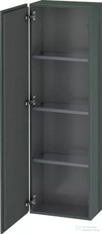 Duravit L-CUBE 132x40x24,3 cm-es, fali, 1 ajtós kiegészítő bútor láb nélkül, balos, lakkozott fényes dolomitszürke LC1168L3838