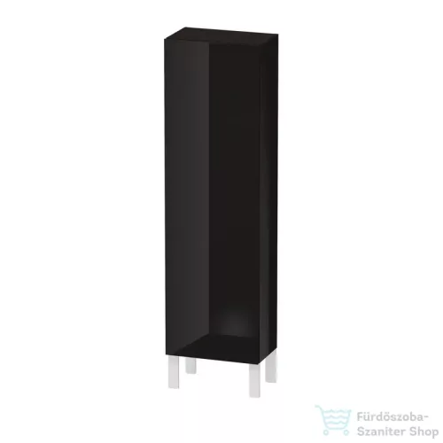 Duravit L-CUBE 132x40x24,3 cm-es, fali, 1 ajtós kiegészítő bútor láb nélkül, balos, lakkozott fényes fekete LC1168L4040