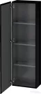 Duravit L-CUBE 132x40x24,3 cm-es, fali, 1 ajtós kiegészítő bútor láb nélkül, balos, lakkozott fényes fekete LC1168L4040