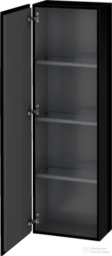 Duravit L-CUBE 132x40x24,3 cm-es, fali, 1 ajtós kiegészítő bútor láb nélkül, balos, lakkozott fényes fekete LC1168L4040