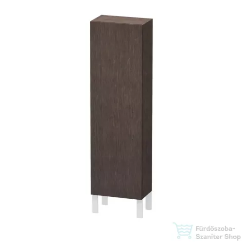 Duravit L-CUBE 132x40x24,3 cm-es, fali, 1 ajtós kiegészítő bútor láb nélkül, balos, sötét kefélt tölgy (furnér) LC1168L7272