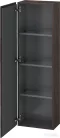 Duravit L-CUBE 132x40x24,3 cm-es, fali, 1 ajtós kiegészítő bútor láb nélkül, balos, sötét kefélt tölgy (furnér) LC1168L7272