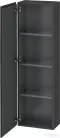 Duravit L-CUBE 132x40x24,3 cm-es, fali, 1 ajtós kiegészítő bútor láb nélkül, balos, szupermatt grafit LC1168L8080
