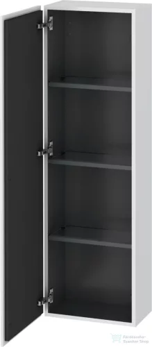 Duravit L-CUBE 132x40x24,3 cm-es, fali, 1 ajtós kiegészítő bútor láb nélkül, balos, szupermatt fehér LC1168L8484