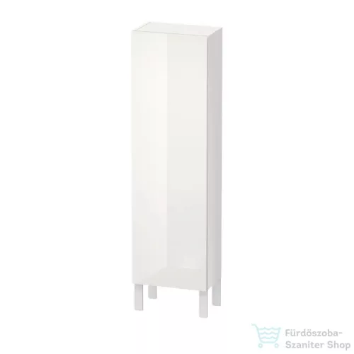 Duravit L-CUBE 132x40x24,3 cm-es, fali, 1 ajtós kiegészítő bútor láb nélkül, balos, lakkozott fényes fehér LC1168L8585