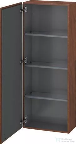 Duravit L-CUBE 132x50 cm-es, 1 ajtós félmagas szekrény láb nélkül, balos, amerikai dió furnér LC1169L1313