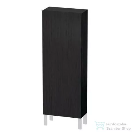 Duravit L-CUBE 132x50 cm-es, 1 ajtós félmagas szekrény láb nélkül, balos, matt fekete tölgy LC1169L1616