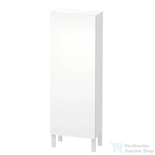 Duravit L-CUBE 132x50 cm-es, 1 ajtós félmagas szekrény láb nélkül, balos, matt fehér LC1169L1818