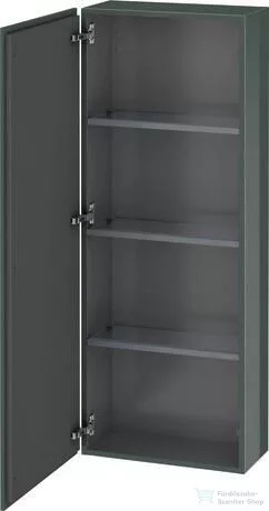 Duravit L-CUBE 132x50 cm-es, 1 ajtós félmagas szekrény láb nélkül, balos, lakkozott fényes dolomitszürke LC1169L3838