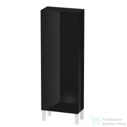   Duravit L-CUBE 132x50 cm-es, 1 ajtós félmagas szekrény láb nélkül, balos, lakkozott fényes fekete LC1169L4040