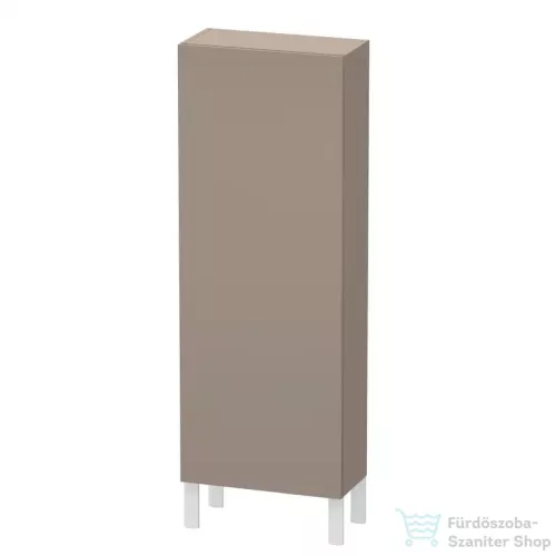 Duravit L-CUBE 132x50 cm-es, 1 ajtós félmagas szekrény láb nélkül, balos, matt bazalt LC1169L4343