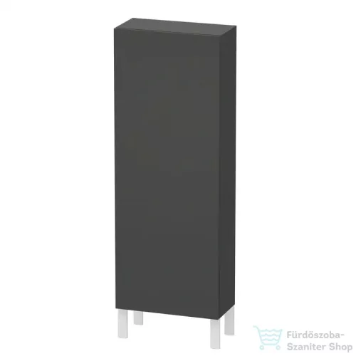 Duravit L-CUBE 132x50 cm-es, 1 ajtós félmagas szekrény láb nélkül, balos, matt grafit LC1169L4949