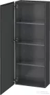Duravit L-CUBE 132x50 cm-es, 1 ajtós félmagas szekrény láb nélkül, balos, matt grafit LC1169L4949