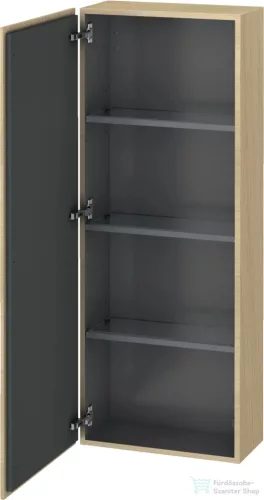 Duravit L-CUBE 132x50 cm-es, 1 ajtós félmagas szekrény láb nélkül, balos, mediterrán tölgy furnér LC1169L7171