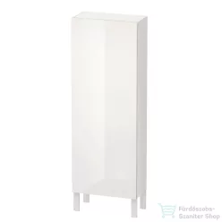   Duravit L-CUBE 132x50 cm-es, 1 ajtós félmagas szekrény láb nélkül, balos, lakkozott fényes fehér LC1169L8585