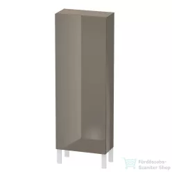   Duravit L-CUBE 132x50 cm-es, 1 ajtós félmagas szekrény láb nélkül, balos, lakkozott fényes szürke LC1169L8989