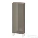 Duravit L-CUBE 132x50 cm-es, 1 ajtós félmagas szekrény láb nélkül, balos, lakkozott fényes szürke LC1169L8989