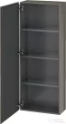 Duravit L-CUBE 132x50 cm-es, 1 ajtós félmagas szekrény láb nélkül, balos, lakkozott fényes szürke LC1169L8989
