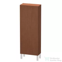   Duravit L-CUBE 132x50 cm-es, 1 ajtós félmagas szekrény láb nélkül, jobbos, amerikai dió furnér LC1169R1313